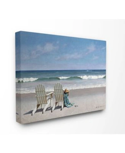 Stupell Industries Two White Adirondack Chairs On The Beach Canvas Wall Art Collection In Multi