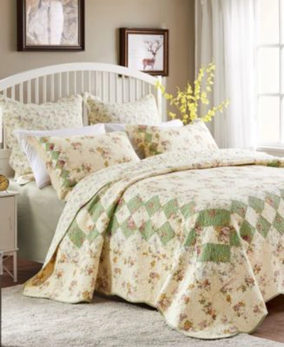Greenland Home Fashions Bliss Quilt Set 3 Piece In Ivory