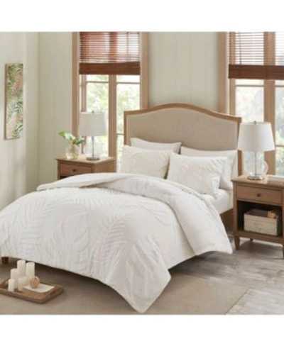 Madison Park Bahari Palm Tufted Duvet Cover Sets Bedding In White