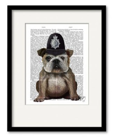 Courtside Market Bulldog Policeman Framed Matted Art Collection In Multi