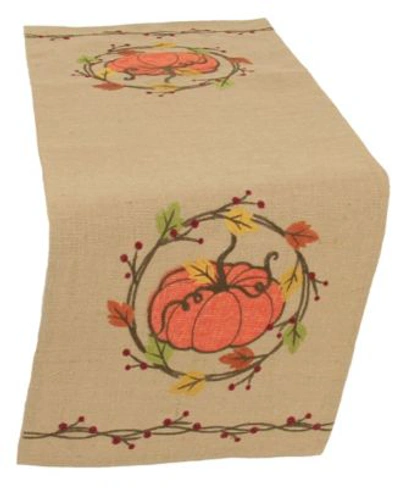 Manor Luxe Rustic Pumpkin Wreath Table Runner Collection In Camel