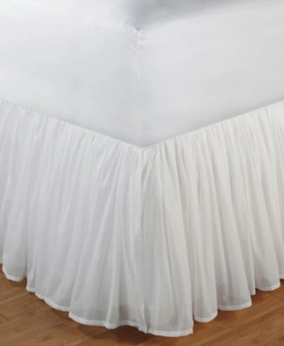 Greenland Home Fashions Cotton Voile Bed Skirt In White