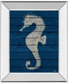 Classy Art Antique Seahorse On Blue By Patricia Pinto Mirror Framed Print Wall Art Collection In Blue