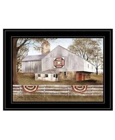 Trendy Decor 4u American Star Quilt Block Barn By Billy Jacobs Ready To Hang Framed Print Collection In Multi