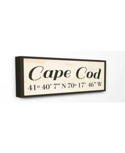 Stupell Industries Wood Cursive City Coordinates Cape Cod Art Collection In Multi