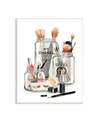 Stupell Industries Fashion Brand Makeup In Mason Jars Glam Design Wall Plaque Art Collection In Multi-color