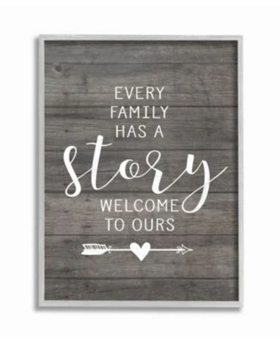 Stupell Industries Every Family Has A Story Gray Framed Texturized Art Collection In Multi