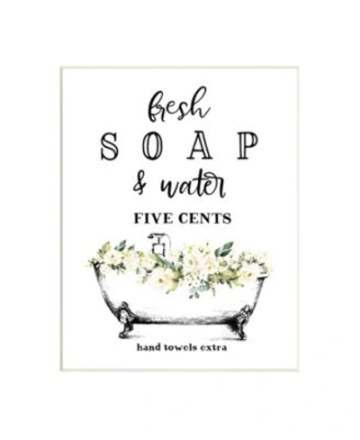 Stupell Industries Fresh Soap Water Bath Tub Bathroom Design Wall Plaque Art Collection By Lettered Lined In Multi-color