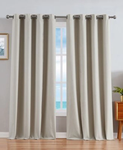Nautica Providence Ultimate Blackout Grommet Window Curtain Panel Pair Collection In Beige