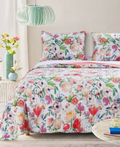 Greenland Home Fashions Blossom Quilt Set 3 Piece In Multi