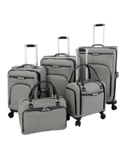 London Fog Oxford Iii Softside Luggage Collection In Black White Houndstooth