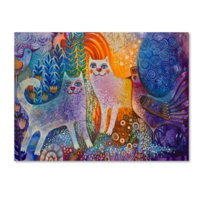 Trademark Global Oxana Ziaka Cats In The Galaxy Canvas Art Collection In Multi