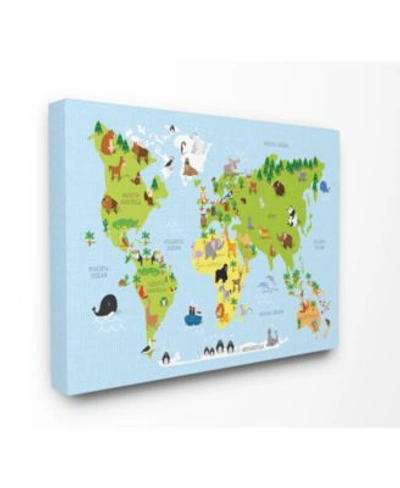 Stupell Industries World Map Cartoon Colorful Art Collection In Multi