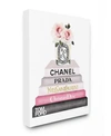 STUPELL INDUSTRIES BOOK STACK FASHION CANDLE PINK ROSE ART COLLECTION
