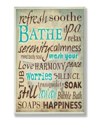 Stupell Industries Home Decor Bathe Wash Your Worries Typography Bathroom Art Collection In Multi