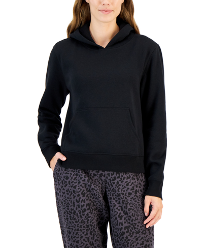 Id Ideology Women's Solid Sweatshirt Hoodie, Created For Macy's In Deep Black
