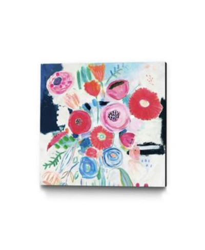 Giant Art Fresh Florals Ii Museum Mounted Canvas Print In Red