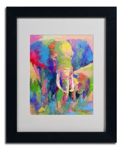 Trademark Global Elephant Matted Framed Canvas Print By Richard Wallich