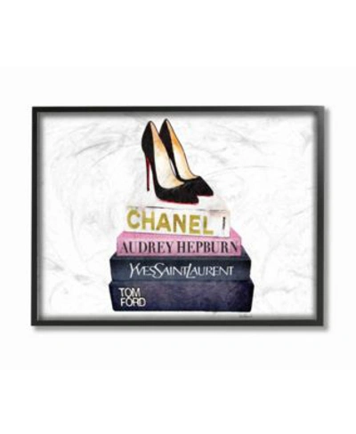 Stupell Industries Glam Fashion Book Set Black Pump Heels Wall Art Collection In Multi