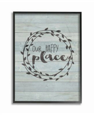 Stupell Industries Our Happy Place Plank Wood Look Wall Art Collection In Multi