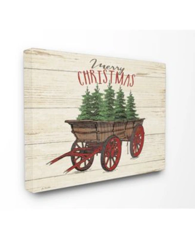 Stupell Industries Merry Christmas Tree Wagon Art Collection In Multi