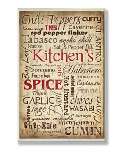 Stupell Industries Home Decor Kitchen Spice Typography Art Collection In Multi