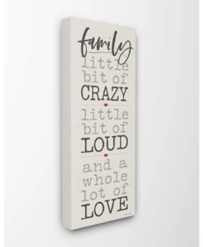 Stupell Industries Little Bit Of Crazy Whole Lot Of Love Family Typography Canvas Wall Art Collection In Multi