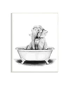 Stupell Industries Elephant In A Tub Funny Animal Bathroom Drawing Wall Plaque Art Collection In Multi-color
