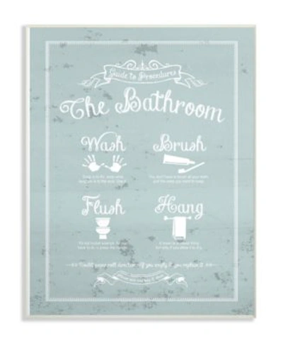 Stupell Industries Guide To Procedures Bathroom Blue Art Collection In Multi