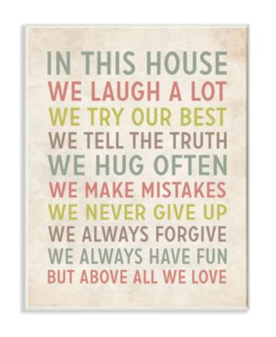 Stupell Industries Home Decor In This House We Inspirational Art Wall Collection In Multi