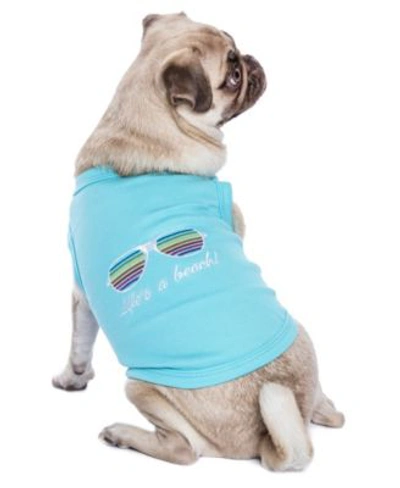 Parisian Pet Lifes A Beach Dog T Shirt In Baby Blue