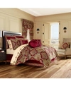 J Queen New York J Queen Maribella Crimson Califronia King Comforter Set Bedding In Crimson