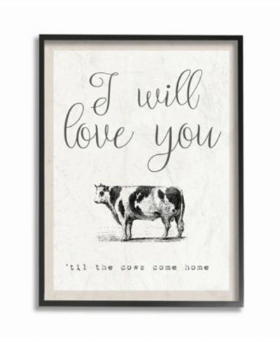 Stupell Industries Love You Till The Cows Come Home Framed Giclee Art Collection In Multi
