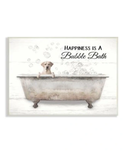 Stupell Industries Happiness Is A Bubble Bath Dog In Tub Word Design Wall Plaque Art Collection In Multi-color