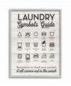 STUPELL INDUSTRIES LAUNDRY SYMBOLS GUIDE TYPOGRAPHY GRAY FRAMED TEXTURIZED ART COLLECTION