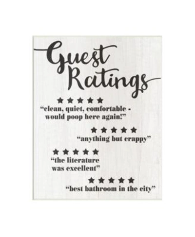Stupell Industries Five Star Bathroom Funny Word Black White Wood Textured Design Wall Plaque Art Collection By Daphne  In Multi-color