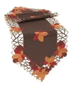MANOR LUXE HARVEST HUES EMBROIDERED CUTWORK FALL TABLE RUNNER COLLECTION