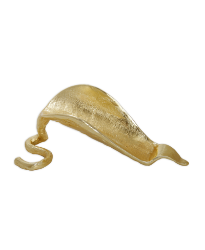 Classic Touch Leaf Wine Stand In Gold-tone