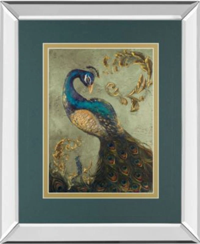 Classy Art Peacock On Sage By Tiffany Hakimipour Mirror Framed Print Wall Art Collection In Blue