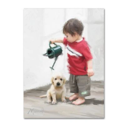Trademark Global The Macneil Studio Boy Puppy Canvas Art Collection In Multi