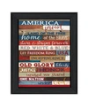 TRENDY DECOR 4U AMERICA PROUD BY MARLA RAE PRINTED WALL ART READY TO HANG BLACK FRAME COLLECTION