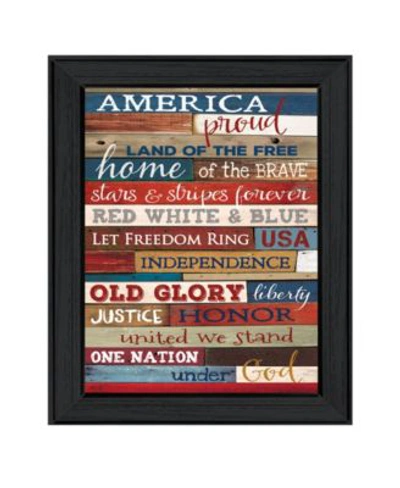 Trendy Decor 4u America Proud By Marla Rae Printed Wall Art Ready To Hang Black Frame Collection In Multi