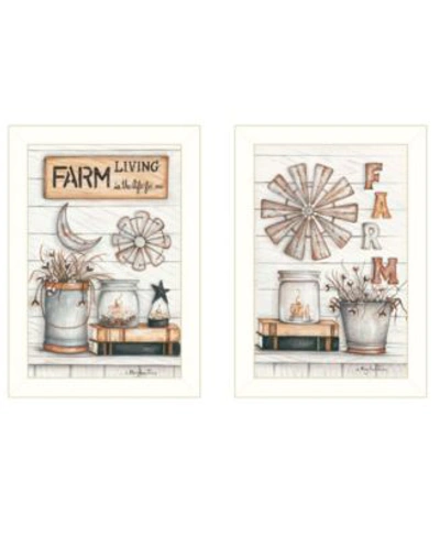 Trendy Decor 4u Farm Living 2 Piece Vignette By Mary Ann June Frame Collection In Multi