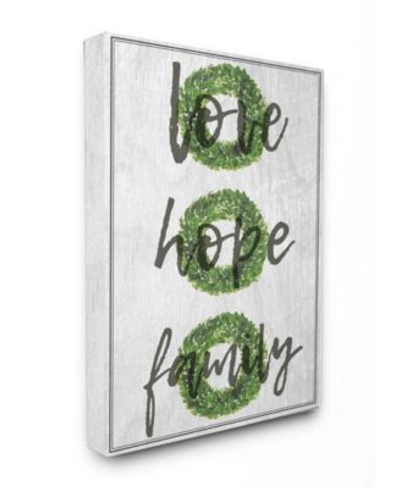 Stupell Industries Love Hope Family Boxwood Wreath Art Collection In Multi