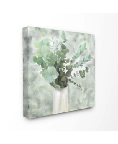 Stupell Industries Sage Green Painterly Eucalyptus In White Vase Canvas Wall Art Collection In Multi