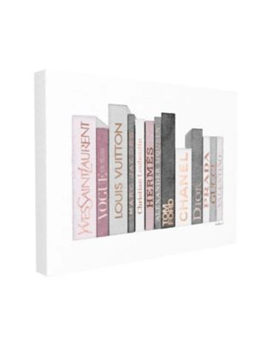 Stupell Industries Fashion Designer Bookstack Pink Gray Watercolor Stretched Canvas Wall Art Collection By Amanda Green In Multi-color