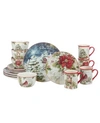 Certified International Silent Night 16-pc. Earthenware Dinnerware Set In Red And White