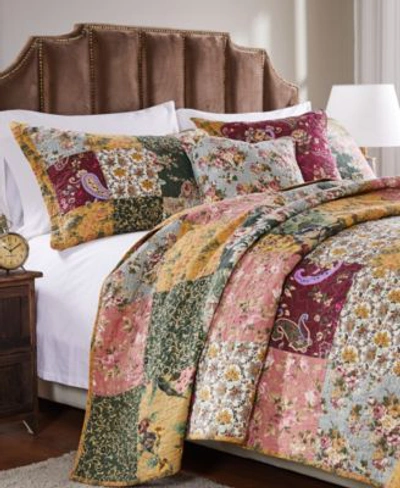 Greenland Home Fashions Antique Chic Quilt Set 3 Piece In Multi