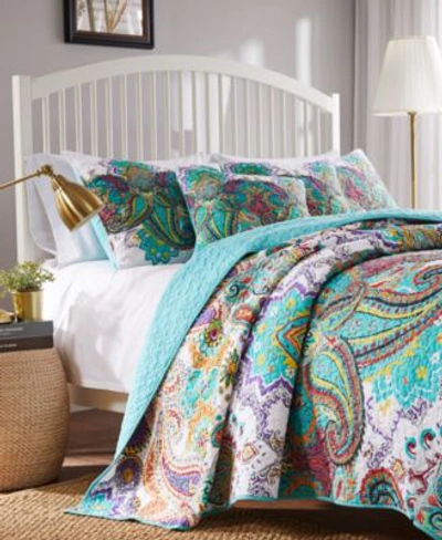 Greenland Home Fashions Nirvana Quilt Set 3 Piece In Teal