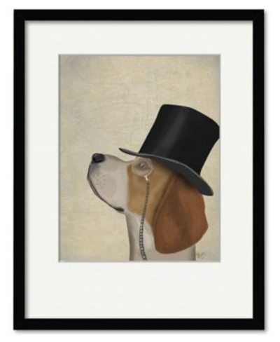Courtside Market Beagle Formal Hound Hat Framed Matted Art Collection In Multi